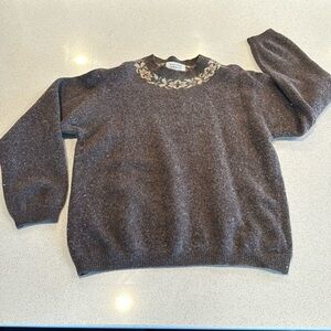 United Colors Of Benetton Dark Brown Sweater with Floral Detail